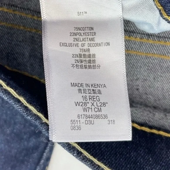 Levi’s 511 Slim Women’s Jeans Size 16R, Waist 28 - Picture 7 of 9